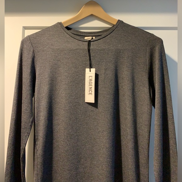 L'AGENCE TESS CREWNECK LONG-SLEEVE T-SHIRT SMALL - Picture 4 of 9